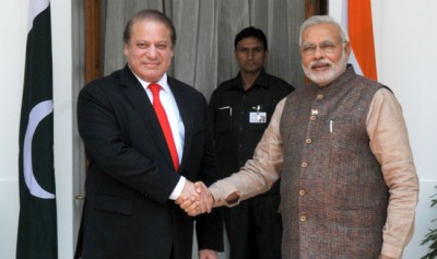 Narendra Modi with Nawaz Sharif