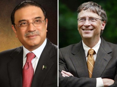 Asif Ali Zardari and Bill Gates