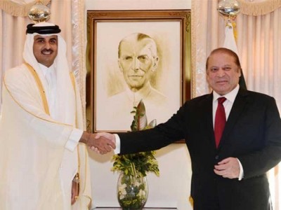 Nawaz Sharif And Tamim Bin Hmadalsany Met