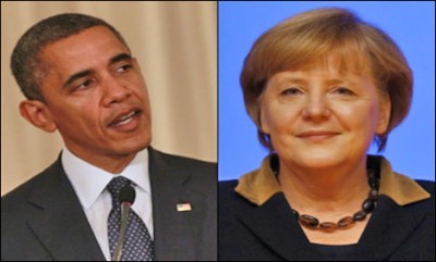 Obama and  Angela Merkel