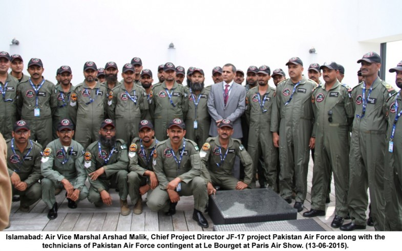 Air Vice Marshal Arshad Malik, Chief Project Director JF-17 Project Pakistan Air Force Along with Technicians