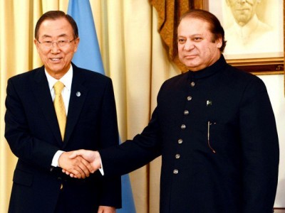 Nawaz Sharif And Ban Moon Met