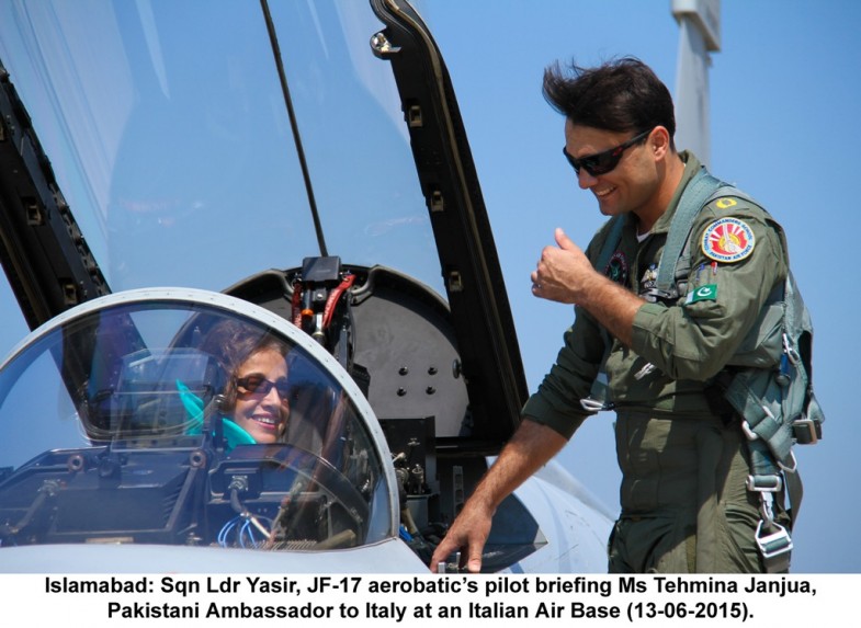 Sqn Ldr Yasir, JF 17 Aerobatic  Pilot Briefing Ms Tehmina Janjua