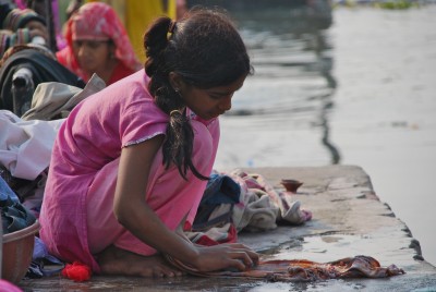 Girl Washing Cloth
