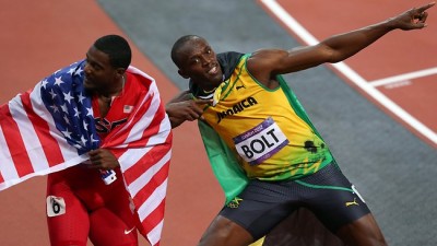 Usain Bolt and Justin  Gatlin