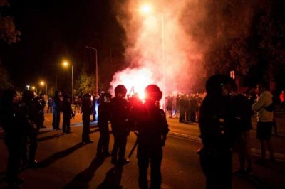 Facebook attacked, broke doors and glass