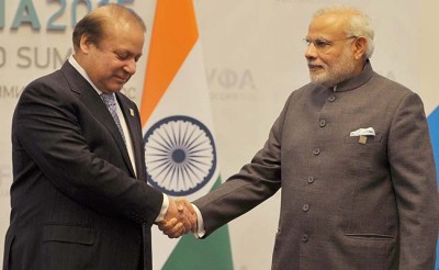 Nawaz and Modi Handshake