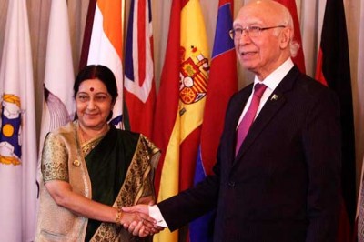 Sartaj Aziz and Sushma Swaraj