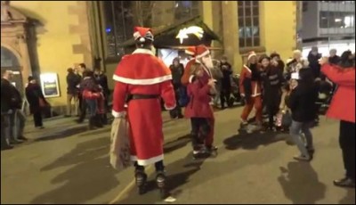 London, into Roller Skate Santa Claus