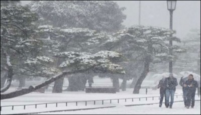 Heavy snowfall in Japan,
