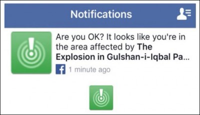 Lahore blast, Facebook Safety