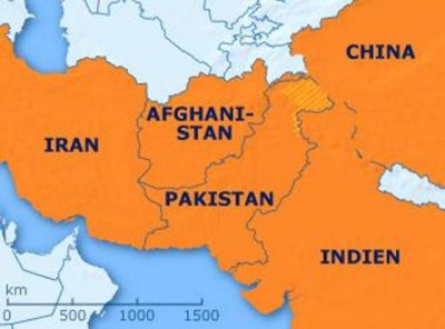 Pakistan, Afghanistan, India, Iran and China