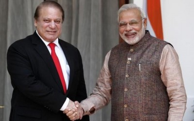 Nawaz Sharif with Narendra Modi