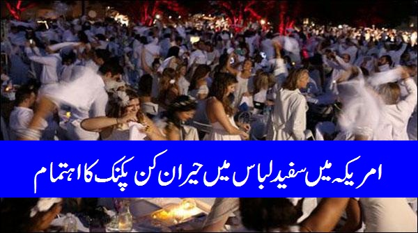نیویارک میں سفید رنگ کے لباس میں ہزاروں افراد کی پکنک