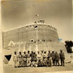 Pakistan,army,soldiers,and,volunteers,outside,Ghutaru,Fort,in,Rajansthan,some,20,kilometres,inside,India,during,the,1965,war