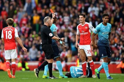 Arsenal's garnett zaka face eighth red card in two years