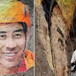 Girl throws a painting of his beloved mountain