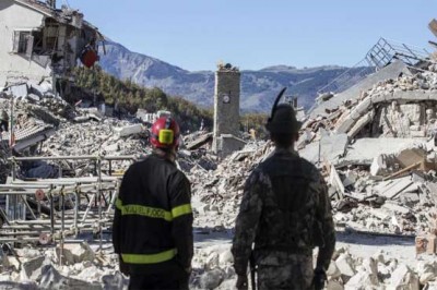 Earthquake in Italy, buildings were reduced to rubble