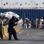 Islamabad leading to clashes between workers and police in Peshawar, the container