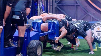 Push up to 10 m 15 sewickley askrm machine rugby team, world record
