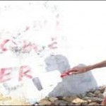 Hyderabad unknown graffiti against MQM Pakistan People