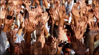 Thar, residents protesting against the construction of the dam
