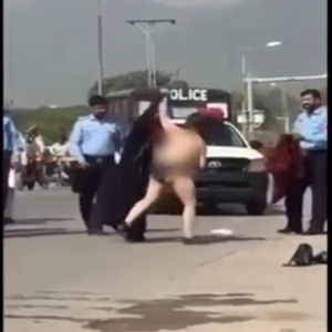 Woman naked protest in Islamabad