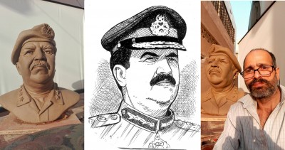 Karachi expert artist, Shujaat Ali Khan paid tribute to Mr. Raheel Sharif 