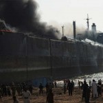 Ship breaking yard or ... Fire Workers