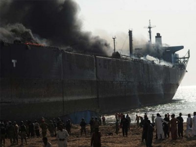 Ship breaking yard or ... Fire Workers