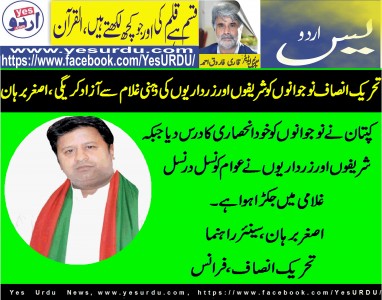 asghar-burhan, senior, leader, PTI, France