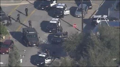 Fire outside a polling booth in California, killing one person