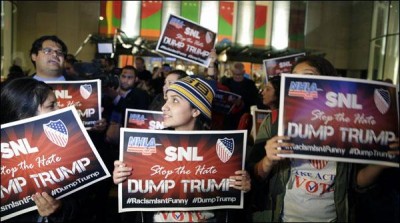 US protesters march toward Trump Tower