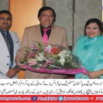 Malika Sultana, President PMLN women wing France presented bouquet to Ali raza, ARY