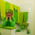 American female artist greeny from head to all goods home