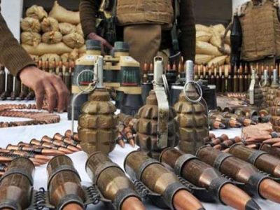 Operation in Kohlu district of Balochistan Levies, seized a large cache of weapons