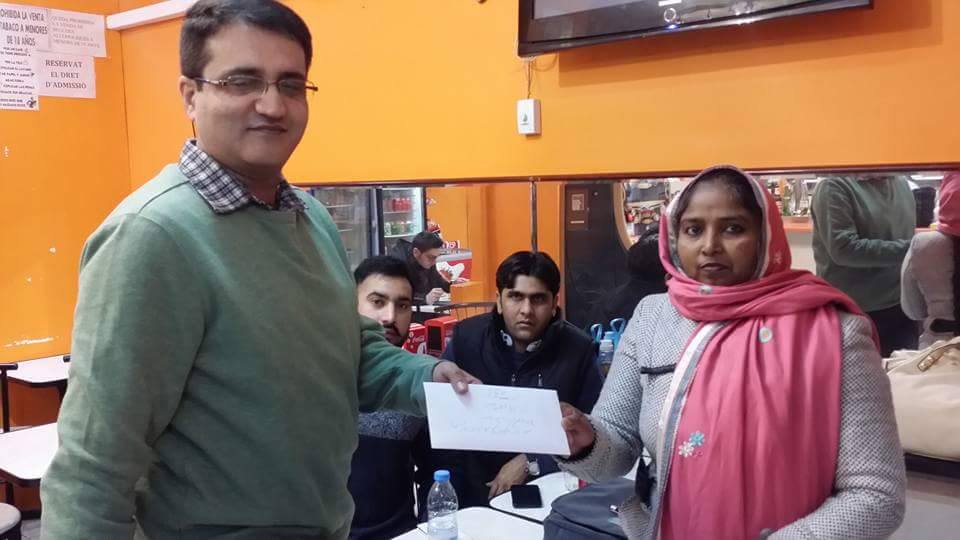 Christina, President message of peace meet to Barcelona Taxi Association President Chaudhry Imran
