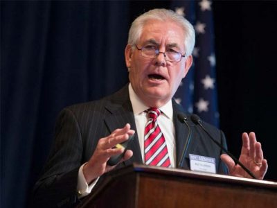 Donald Trump has named rez tellirson as new american foreign minister