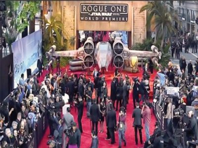 The premiere of  Film 'Rogue ones a Star Wars story ' in London