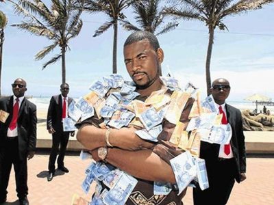 Wear clothing currency notes of South Africa wise Sage