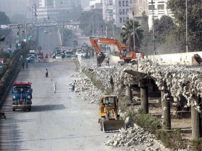 The demolition of the passive part of Baloch Colony in Karachi