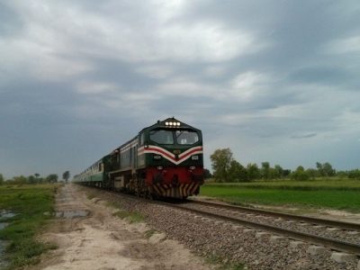 Peshawar to Karachi crossing the railway tracks the gates and signage to become execute