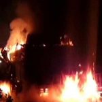 Okara: Caught fire after the collision of 2 Trucks