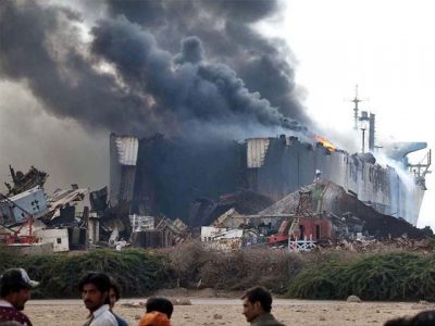 GADDANI ship fire at another ship in breaking yard
