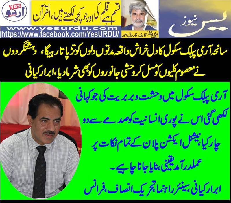 Ibrar, Kayani, Senior, Leader, PTI, France on APS Incident