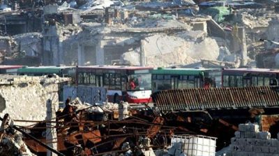 Aleppo: convoy of 5 buses and 350 people in the ambulance depart