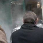French presidential candidate, attacked with flour.