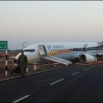 The plane slid off on the runway of Goa Airport