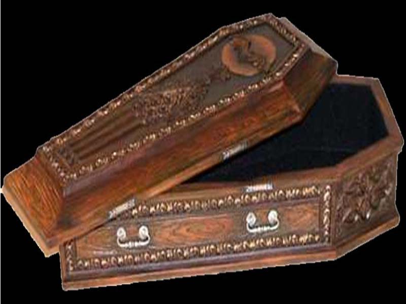 What saw Shortly after the Burial son looked up to his father's coffin lid?
