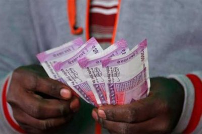 'Disappeared Mahatma Gandhi image on two thousand currency notes in India.